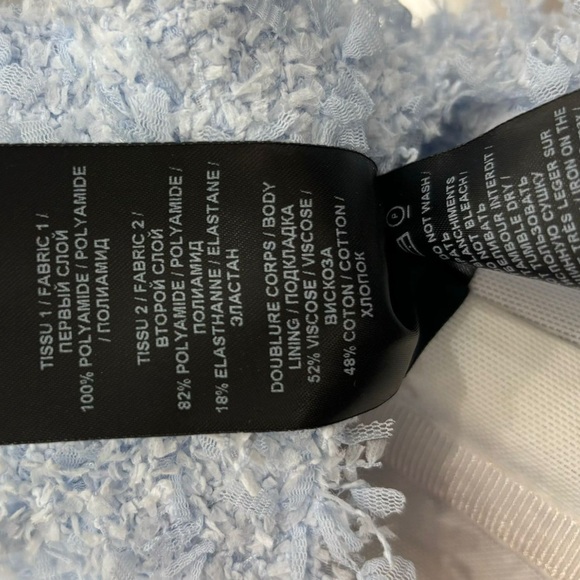 Tweed Mini Skirt Baby Blue Size 38 - Picture 8 of 10